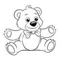 Cute cartoon bear. Vector black and white vector illustration for coloring book