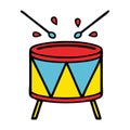 cute cartoon beating drum Royalty Free Stock Photo