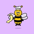 Cute cartoon bee chef character with menu in hand Royalty Free Stock Photo