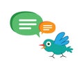 Cute Cartoon Bird with Speech Bubbles Royalty Free Stock Photo