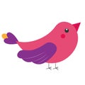 Cute cartoon bird. Vector illustration. Isolated on a white background Royalty Free Stock Photo