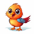 cute cartoon bird vector illustration isolated on white background Royalty Free Stock Photo