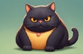 Cute cartoon black fat cat Royalty Free Stock Photo