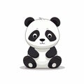 Cute Cartoon Black And White Panda Illustration For Your Design Project Royalty Free Stock Photo