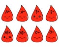 Cute cartoon blood type set illustration