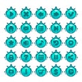 Cute cartoon blue buttons set. Royalty Free Stock Photo