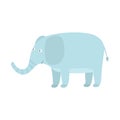 Cute cartoon blue elephant with big ears Royalty Free Stock Photo