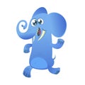 Cute cartoon blue elephant icon. Vector illustration with simple gradients Royalty Free Stock Photo