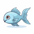 Cute Cartoon Blue Goldfish Illustration With Lively Style