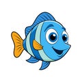 A Cute Cartoon Blue Tang Fish Royalty Free Stock Photo