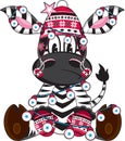 Cute Cartoon Bobble Hat Zebra