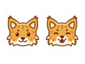 Cute cartoon bobcat face