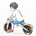 Cute cartoon boy riding bike Royalty Free Stock Photo