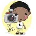 Cute cartoon Boyl with a camera