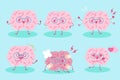 Cute cartoon brain