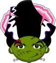 Cute Cartoon Bride of Frankenstein Royalty Free Stock Photo