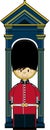 Cute Cartoon British Royal Guard Royalty Free Stock Photo