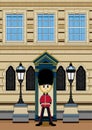 Cute Cartoon British Royal Guard Royalty Free Stock Photo