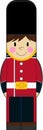 Cute Cartoon British Royal Guard Royalty Free Stock Photo