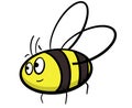 A cute cartoon bumble bee smiling