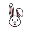 Cute Cartoon Bunny Rabbit Face Illustration Royalty Free Stock Photo