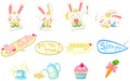 Cute cartoon bunny rabbit in various action and expression