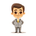 Cute cartoon businessman. Vector illustration isolated on a white background.