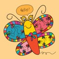 Cute cartoon butterfly smile Royalty Free Stock Photo