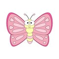 Cute cartoon butterfly. Vector illustration isolated on white ba