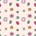 Cute cartoon buttons seamless pattern