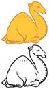 Cute cartoon camel dromedary