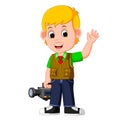 Cute cartoon a cameraman