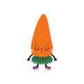 Cute cartoon carrot illustration on a white background