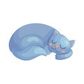 Cute cartoon cat sleeping