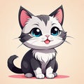 cute cartoon cat vector illustration