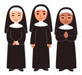 Cute cartoon Catholic nuns