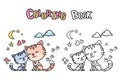 Cute cartoon cats- mother and dauther Royalty Free Stock Photo