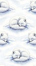Cute Cartoon Cats Sleeping Seamless Pattern Royalty Free Stock Photo