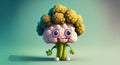 Cute Cartoon Cauliflower Character, generative Ai