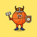 Cute cartoon character Basketball viking pirate Royalty Free Stock Photo