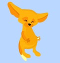 Cute cartoon character Fox Fenech. Children`s illustration.Vulpes zerda