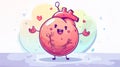 Cute cartoon character of human heart. A cute cartoon character of the cardiological system, holding hands in the middle