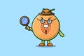 Cute cartoon character Melon detective searching