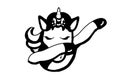 Cute cartoon characters unicorn making dap pose illustration Royalty Free Stock Photo