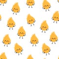 cute cartoon characters yellow drops of urine pattern. Seamless vector pattern on white background