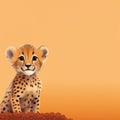 Cute Cartoon Cheetah with Copy Space Banner. Generative AI Royalty Free Stock Photo