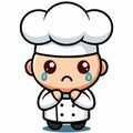 Cute cartoon chef is crying Royalty Free Stock Photo