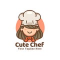 Cute Cartoon Chef Mascot Illustration Logo