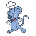 Cute cartoon chef mouse vector
