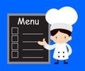 Cute Cartoon Chef - Presenting Menu List